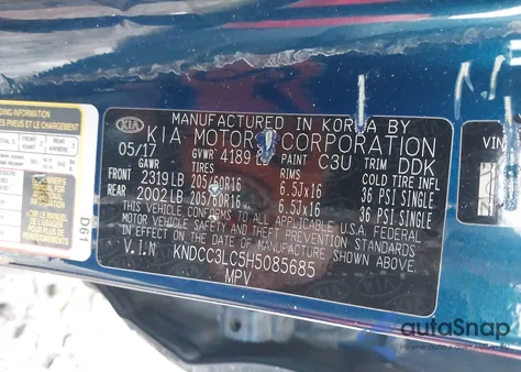 2017 Kia Niro Ex из США, поврежденный, VIN KNDCC3LC5H5085685